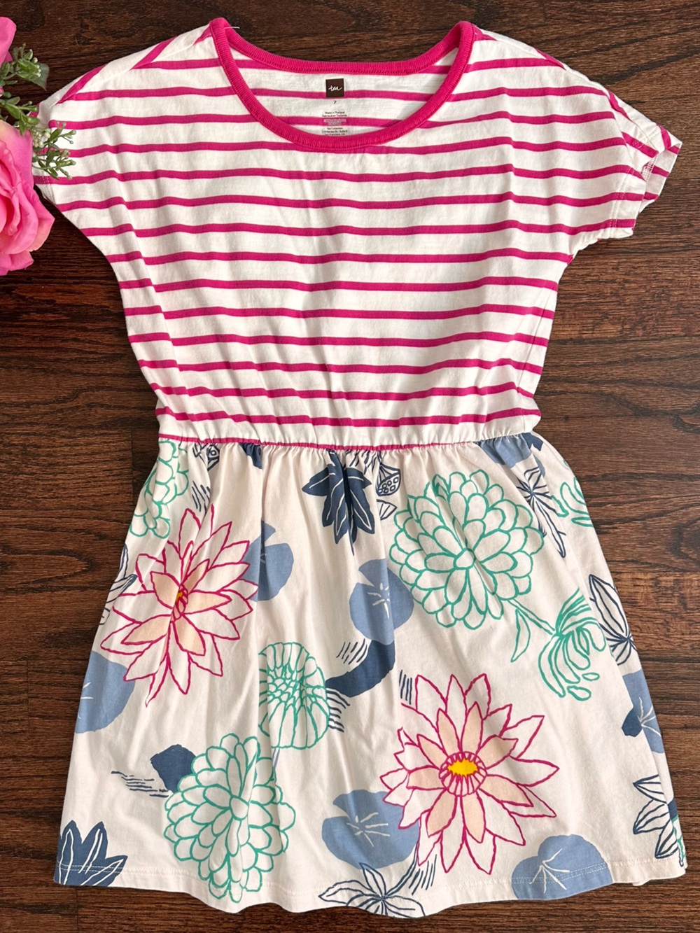 Tea Collection mixed print dress, size 7
